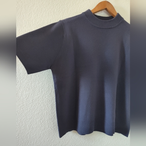 VTG EUC Purple Sag Harbor Soft Short Sleeve Mock Neck Sweater szM/L - Picture 2 of 5